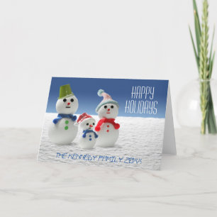 Cartes Pour Fêtes Annuelles La famille de bonhomme de neige