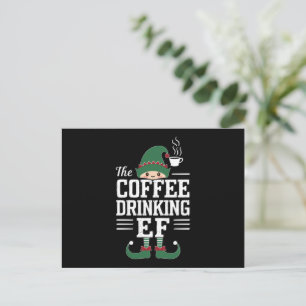Cartes Pour Fêtes Annuelles La famille de lutins buveurs de café, tenue de Noë