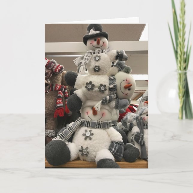 CARTES POUR FÊTES ANNUELLES LA FAMILLE DE NEIGE DIT **JOYEZ NOËL" (Devant)