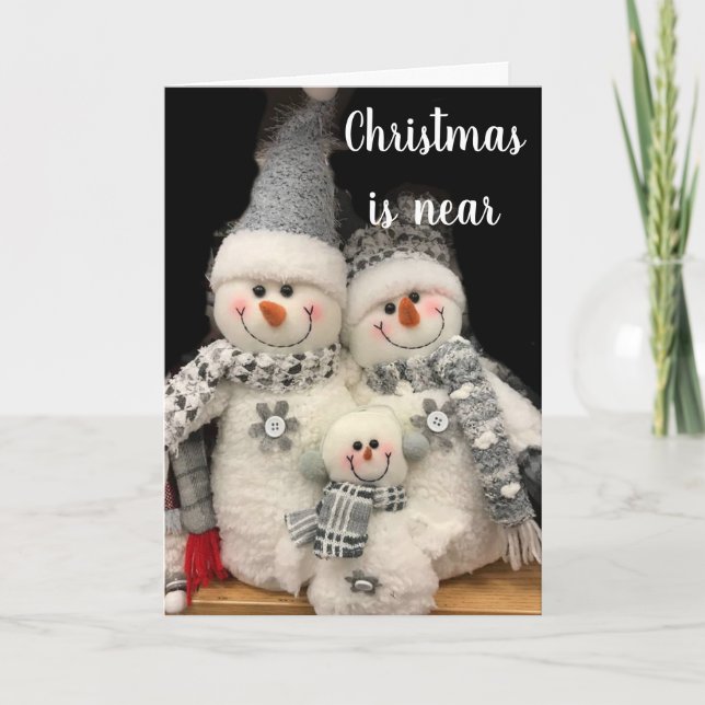 CARTES POUR FÊTES ANNUELLES LA FAMILLE DE NEIGE DIT **JOYEZ NOËL" (Devant)