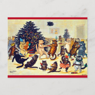 Cartes Pour Fêtes Annuelles La fête de Noël du chat, Louis Wain