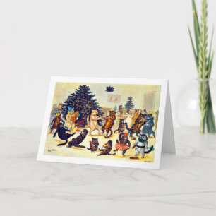 Cartes Pour Fêtes Annuelles La fête de Noël du chat, Louis Wain