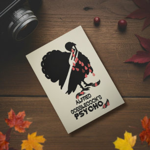 Cartes Pour Fêtes Annuelles La fête de Thanksgiving Psycho Funny d'Alfred Gobb