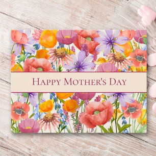 Cartes Pour Fêtes Annuelles La fête des mères pour grand-mère Fleurs colorées