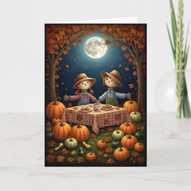 Cartes Pour Fêtes Annuelles La Fête d'Halloween de l'épouvantail (Devant)