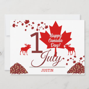 Cartes Pour Fêtes Annuelles La Feuille d'érable du Canada, Joyeuse fête du Can