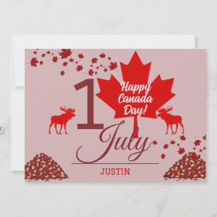 Cartes Pour Fêtes Annuelles La Feuille d'érable du Canada, Joyeuse fête du Can