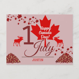 Cartes Pour Fêtes Annuelles La Feuille d'érable du Canada, Joyeuse fête du Can