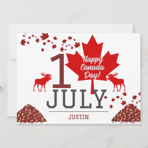 Cartes Pour Fêtes Annuelles La Feuille d'érable du Canada, Joyeuse fête du Can
