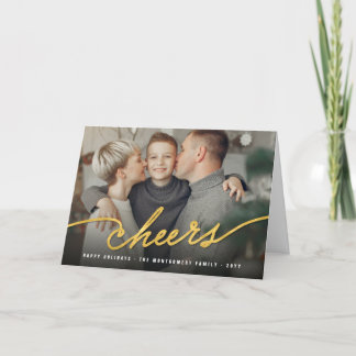 Cartes Pour Fêtes Annuelles La feuille d'or simple encourage la photo de