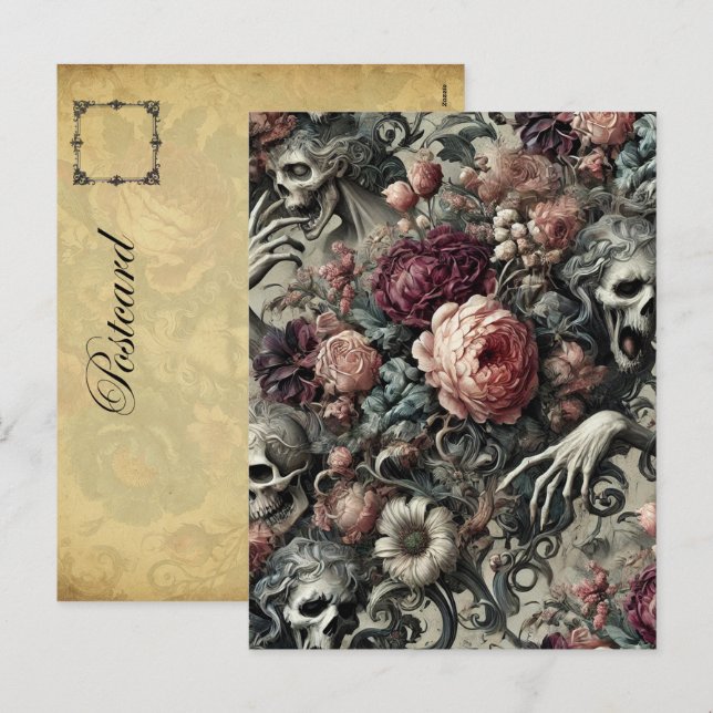 Cartes Pour Fêtes Annuelles La fin du bois d'oeuvre - gothique victorien (Devant / Derrière)