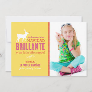 Cartes Pour Fêtes Annuelles La Foto de Brillante Deseos de la Navidad Tarjeta
