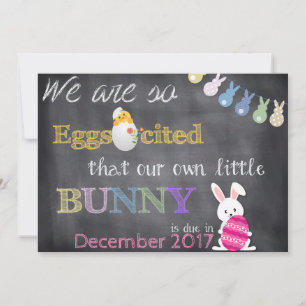 Cartes Pour Fêtes Annuelles La grossesse d'Eggscited Pâques indiquent le