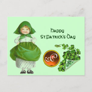 CARTES POUR FÊTES ANNUELLES LA JOURNÉE DE ST PATRICK- MONOGRAMME DE LA FILLE I