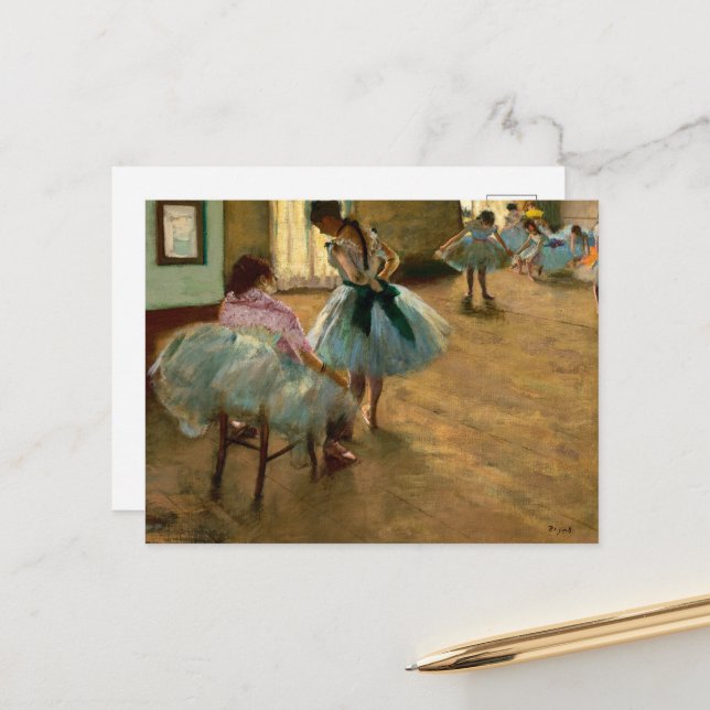 Cartes Pour Fêtes Annuelles La leçon de danse d'Edgar Degas (Devant/Arrière en situation)