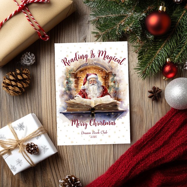 Cartes Pour Fêtes Annuelles La lecture est la conception magique de flocon de  (Créateur téléchargé)