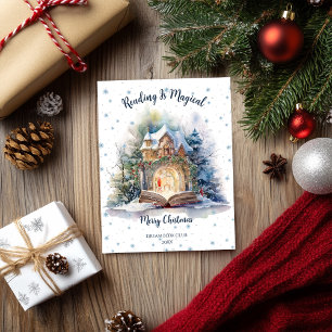 Cartes Pour Fêtes Annuelles La lecture est une conception de flocon de neige m