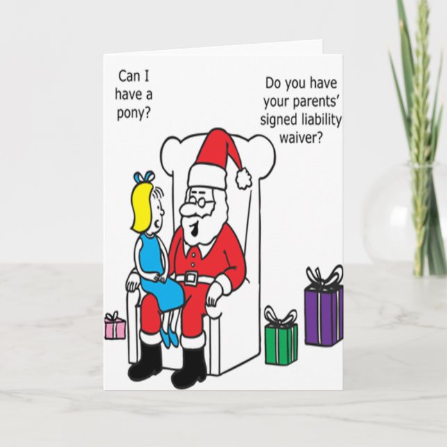 Cartes Pour Fêtes Annuelles La levée signée de Père Noël (Devant)