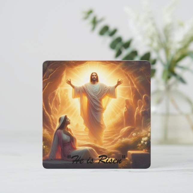 Cartes Pour Fêtes Annuelles La Lumière de la Résurrection : Jésus-Christ Ressu (Debout devant)