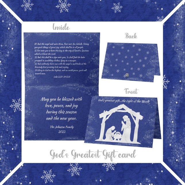 Cartes Pour Fêtes Annuelles La lumière du Noël chrétien mondial (Créateur téléchargé)