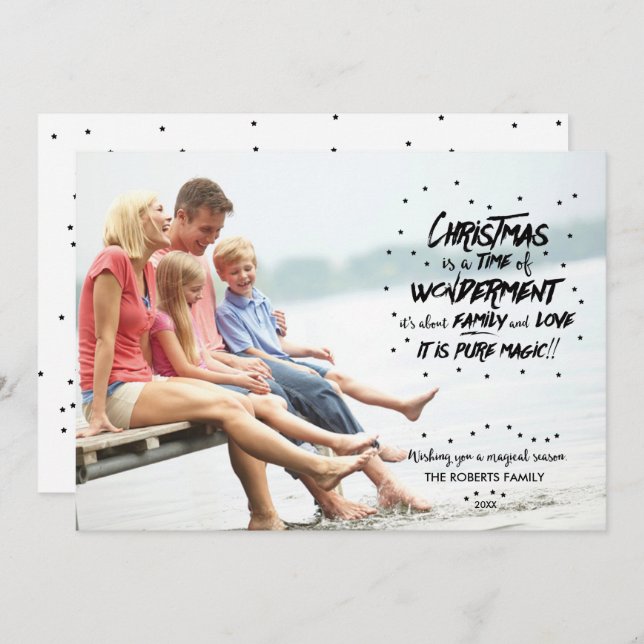 Cartes Pour Fêtes Annuelles La magie de Noël (Devant / Derrière)