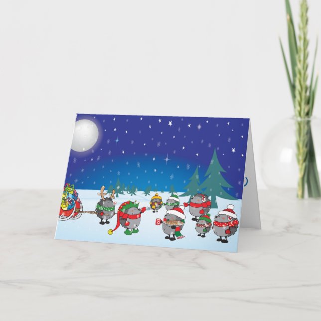 Cartes Pour Fêtes Annuelles La magie de Noël de Hérisson (Devant)