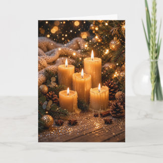 Cartes Pour Fêtes Annuelles La Magie de Noël – Lumière dorée de bougie