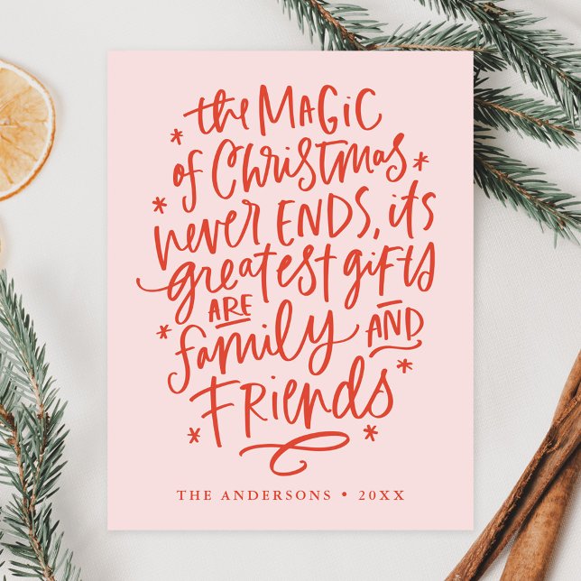 Cartes Pour Fêtes Annuelles La magie de Noël noir et orange non photo (Créateur téléchargé)