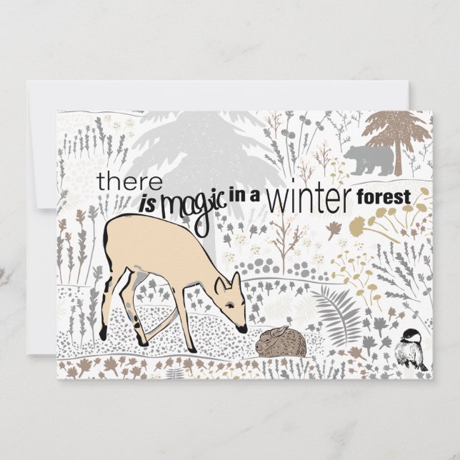 Cartes Pour Fêtes Annuelles La magie des fêtes en forêt (Devant)