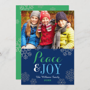 Cartes Pour Fêtes Annuelles La Marine moderne Green Peace and Joy Snowflake Ph
