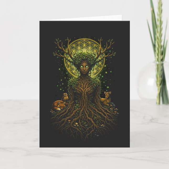 Cartes Pour Fêtes Annuelles La Mère Verte (Devant)