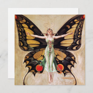 Cartes Pour Fêtes Annuelles La métamorphose de la fille Flapper au papillon 19