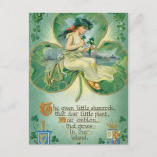 Cartes Pour Fêtes Annuelles La mignonne dame irlandaise vintage Saint Patrick'