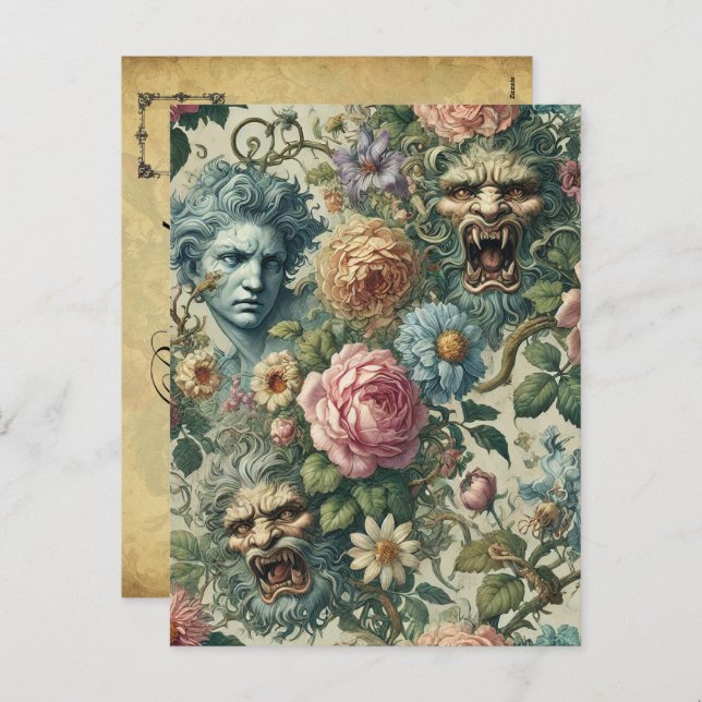 Cartes Pour Fêtes Annuelles La Muse de Cerulean - victorienne gothique (Devant / Derrière)