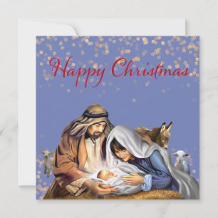 Cartes Pour Fêtes Annuelles La Nativité avec Marie, Joseph et l'Enfant Jésus