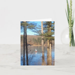 Cartes Pour Fêtes Annuelles La navigation sur glace sur le lac —