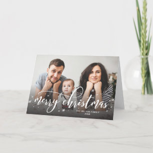 Cartes Pour Fêtes Annuelles La neige arrosent la salutation lunatique de photo