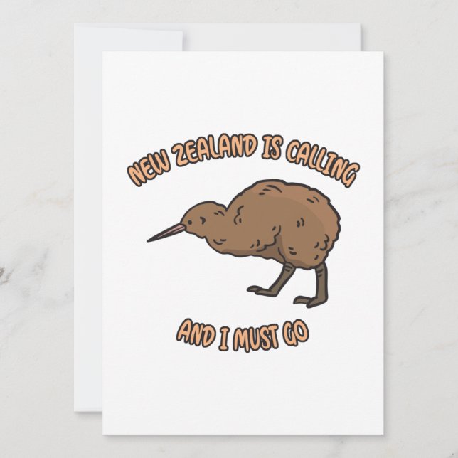 Cartes Pour Fêtes Annuelles La Nouvelle-Zélande appelle (Devant)