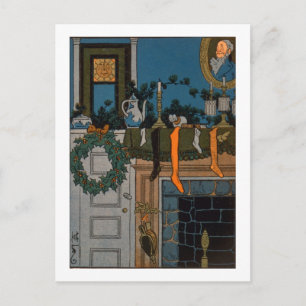 Cartes Pour Fêtes Annuelles La nuit avant Noël par Denlow, 1903 (couleur