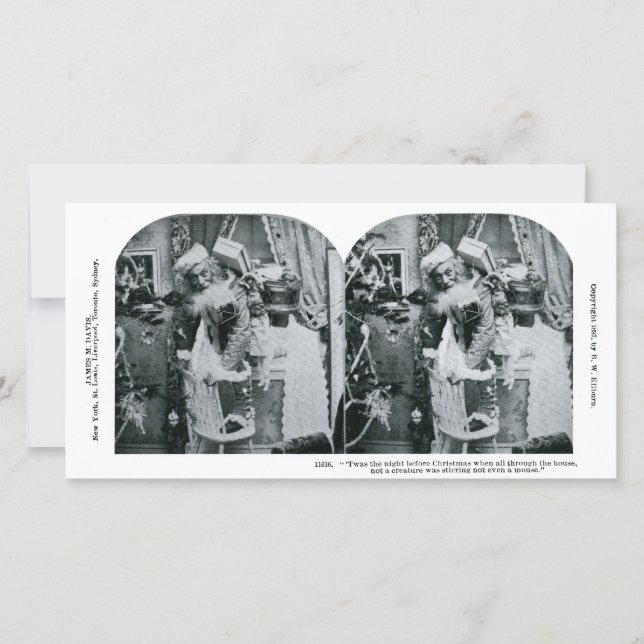 Cartes Pour Fêtes Annuelles La nuit avant Noël Stéréoview 1897 (Devant)