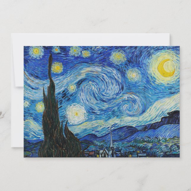 Cartes Pour Fêtes Annuelles La nuit étoilée de Vincent Van Gogh (Devant)