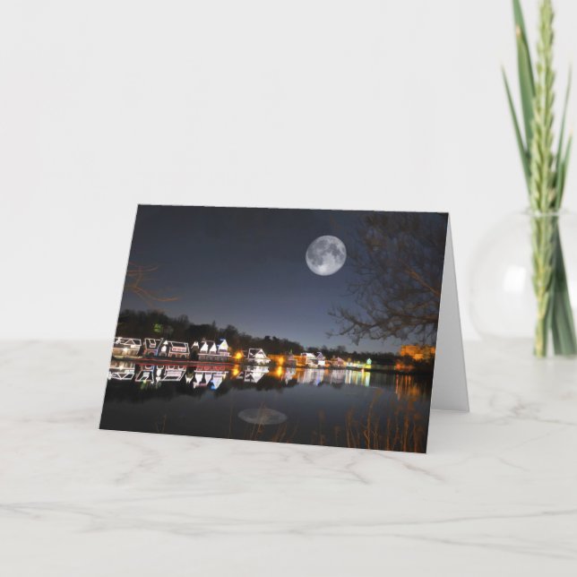 Cartes Pour Fêtes Annuelles La nuit froide de l'hiver sur Boathouse Row (Devant)
