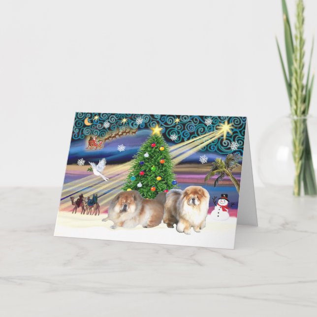 Cartes Pour Fêtes Annuelles La paire magique de Noël (Devant)