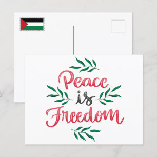 Cartes Pour Fêtes Annuelles LA PAIX EN Palestine EST LA LIBERTÉ