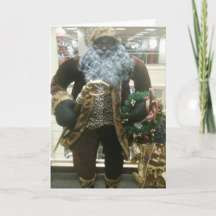 CARTES POUR FÊTES ANNUELLES LA PÈRE NOËL AFRICAINE AMÉRICAINE SOUHAITE
