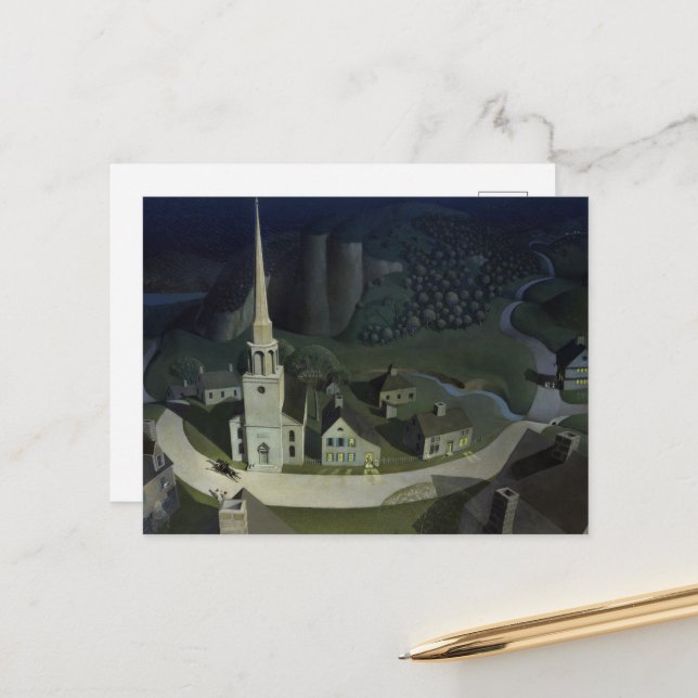 Cartes Pour Fêtes Annuelles La promenade de minuit de Paul Revere par Wood (Devant/Arrière en situation)