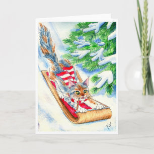 Cartes Pour Fêtes Annuelles La promenade Toboggan de Cat