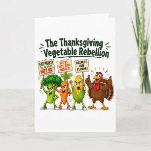 Cartes Pour Fêtes Annuelles La Rébellion des Légumes de Thanksgiving
