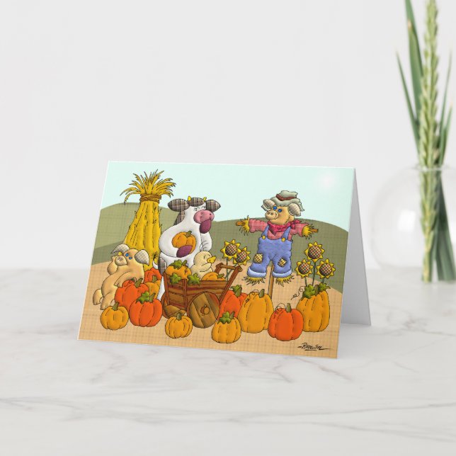 Cartes Pour Fêtes Annuelles La récolte de Thanksgiving de Holly (Devant)