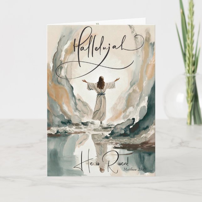 Cartes Pour Fêtes Annuelles La résurrection du Christ peint Pâques (Devant)